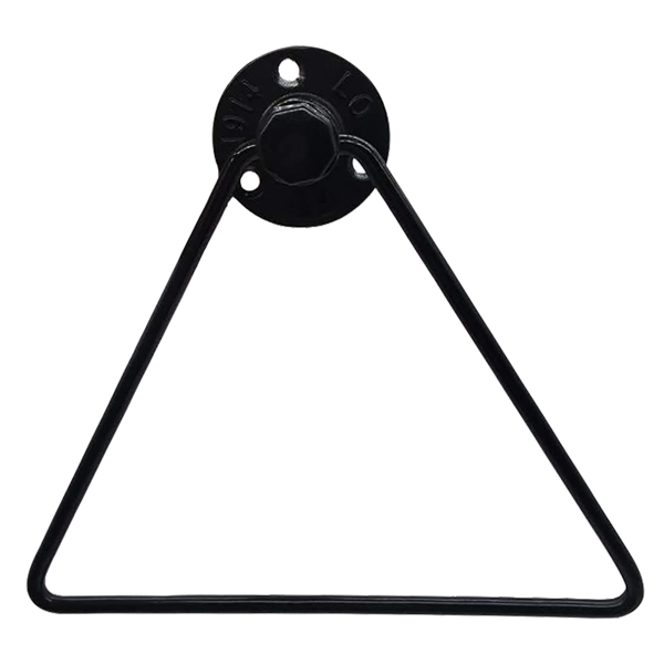 Industrial Triangle Pipe Hand Towel Rack Wall Mounted Towel Holder(Black) 