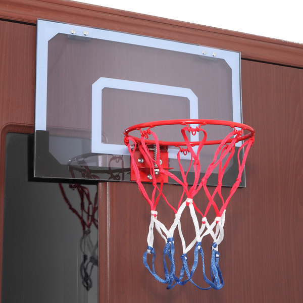 Kid Wall Mount Clear Basketball Backboard with Basketball & Pump Maximum Applicable Ball Diameter 5"
