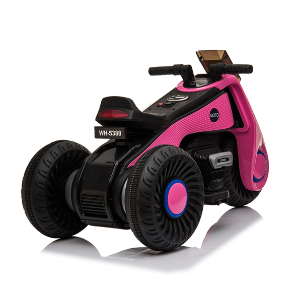 Children's Electric Motorcycle 3 Wheels Double Drive Pink