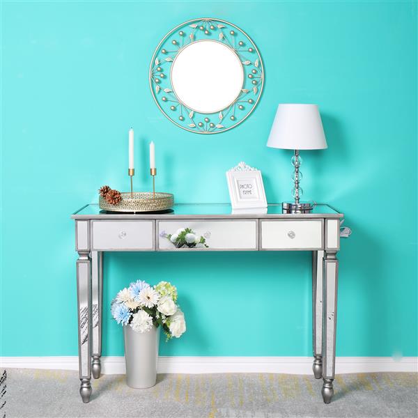 Three Drawers Mirror Table Dressing Table Console Table