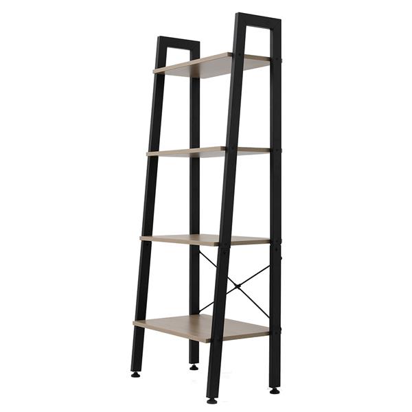 4 Tiers Industrial Ladder Shelf,Bookshelf, Storage Rack Shelf for Office, Bathroom, Living Room，Gray Color