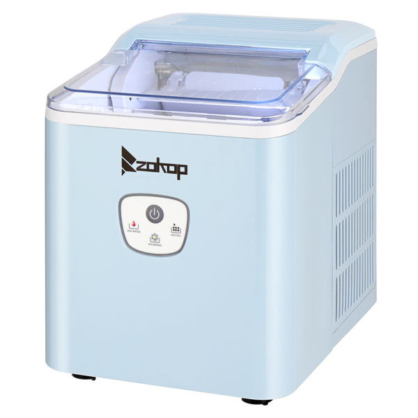 120V 120W 26lbs/12kg/24h Ice Maker Blue Plastic Transparent Lid/Button Type Household