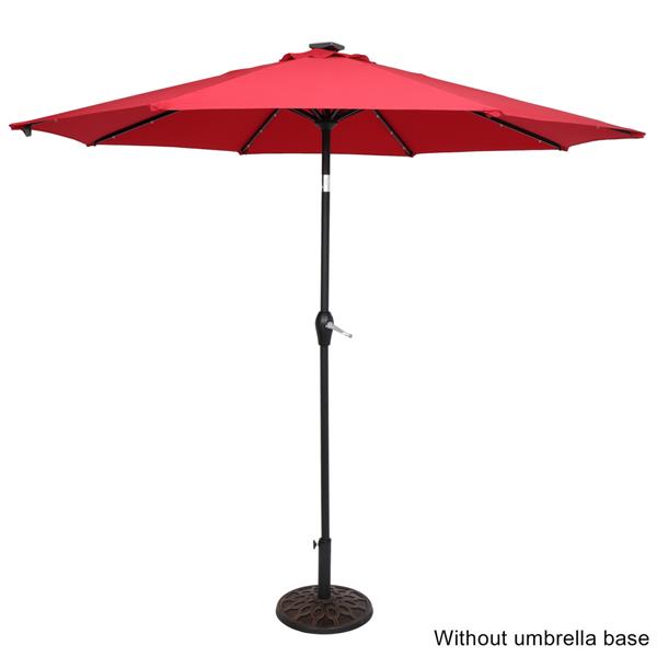 9FT Light Umbrella Waterproof Folding Sunshade Wine Red(Resin Baseis not included, and 75690825、65010574、94617980、53133242 codes are required for the resin base)