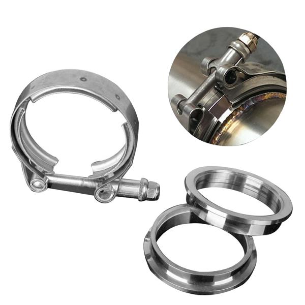 Universal 3" Inch Stainless Steel V-Band Turbo Downpipe Exhaust Clamp