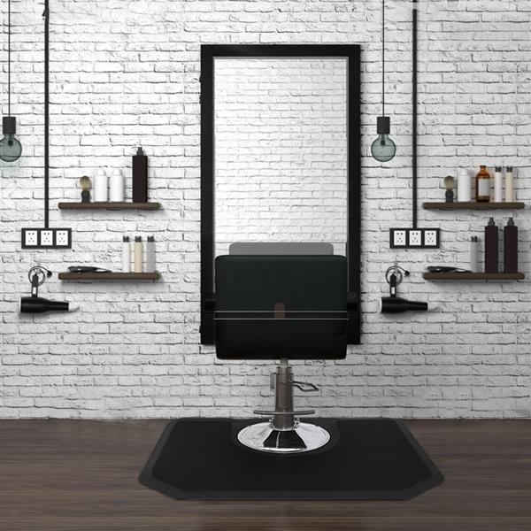 4′x 5′x 1/2" Beauty Salon Hexagon Anti-fatigue Salon Mat Black 