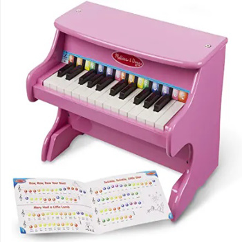 Wooden Toys: 25-key Children\\'s Wooden Piano / Vertical (without Chair) Mechanical Sound Quality Pink