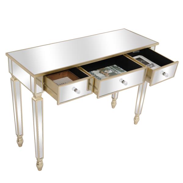 Three Drawers Mirror Table Dressing Table Console Table