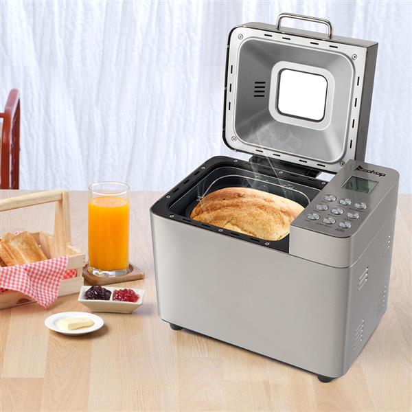 BM8205 Bread Machine,2LB Stainless Steel Programmable Bread Maker Machine With Exhaust Funnel and Powerful DC Motor 110V 550W US Plug