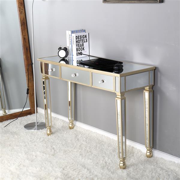 Three Drawers Mirror Table Dressing Table Console Table