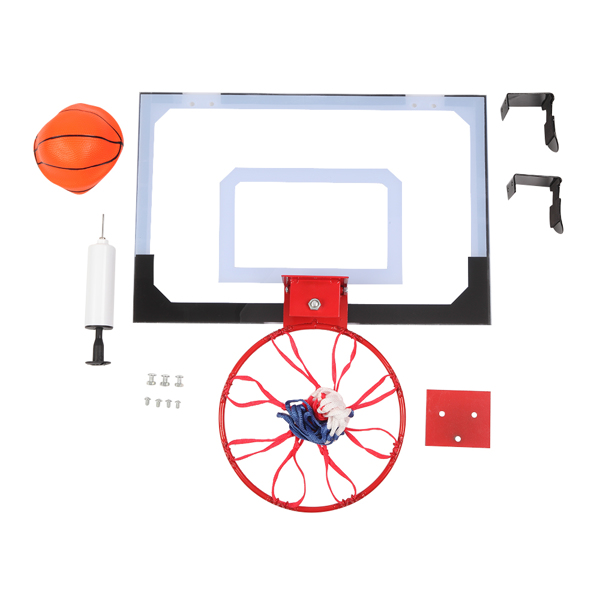 Kid Wall Mount Clear Basketball Backboard with Basketball & Pump Maximum Applicable Ball Diameter 5"