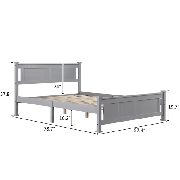 Vertical Decorative Core Bed Grey Full