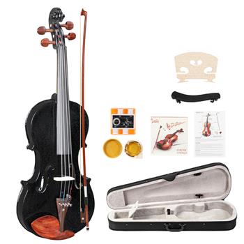 【Do Not Sell on Amazon】Glarry GV103 4/4 Spruce Panel Violin Matte Black