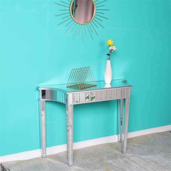 Mirrored Modern Style Makeup Table Silver