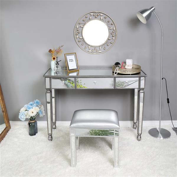 Three Drawers Mirror Table Dressing Table Console Table