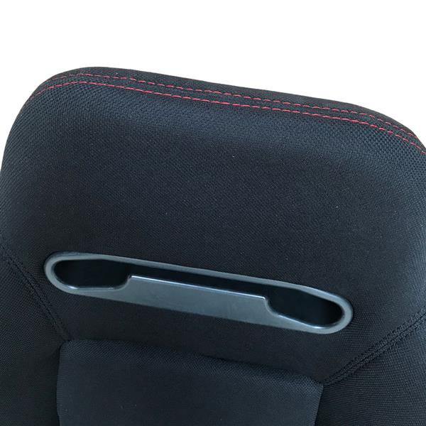 2pcs Left Right Reclinable Sports Bucket Racing Seats Red Stitch Black Cloth 
