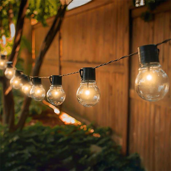 Solar 10LED F5 Straw Hat Lamp Bead Bubble Ball Lamp String 3.35M (Lead Wire 2m, 15cm Spacing) 1.2V 100mA Warm White Light ZC001340