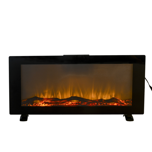 42 Inches Wall-Mounted Electronic Fireplace,10 Colors Backlight,CSA Certification,Black