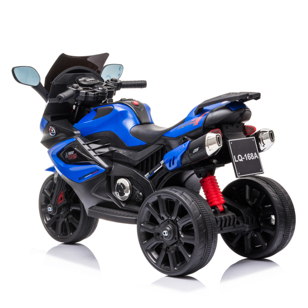 Dual Drive 12V 4.5A.h Children's Motorcycle without Remote Control Blue