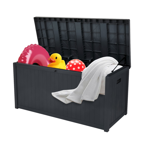 113gal 430L Outdoor Garden Plastic Storage Deck Box Chest Tools Cushions Toys Lockable Seat Waterproof