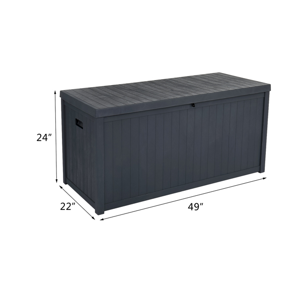 113gal 430L Outdoor Garden Plastic Storage Deck Box Chest Tools Cushions Toys Lockable Seat Waterproof