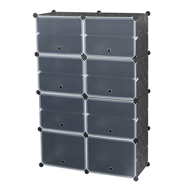 7-Tier Portable 28 Pair Shoe Rack Organizer 14 Grids Tower Shelf Storage Cabinet Stand Expandable for Heels, Boots, Slippers, Black