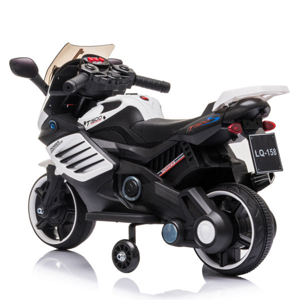 Single Drive 6V 4.5A.h Children's Motorcycle without Remote Control White