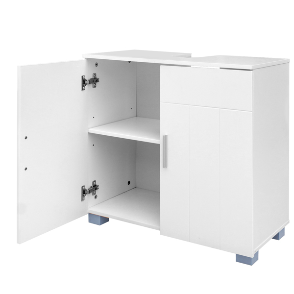 Double Door Bathroom Sink Cabinet White