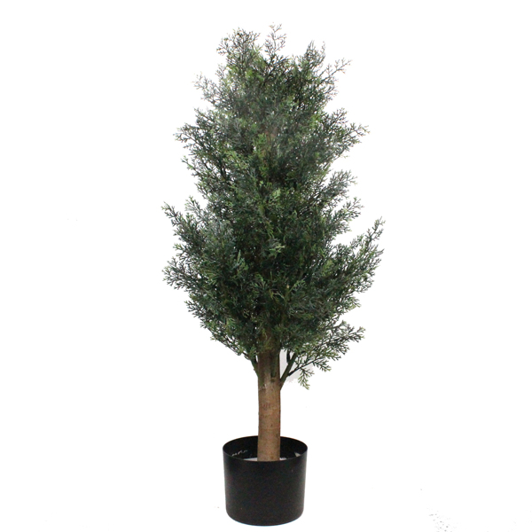 3ft Pine and Cypress Solid Wood PE Leaf 3ft Green Indoor and Outdoor General Simulation Tree
