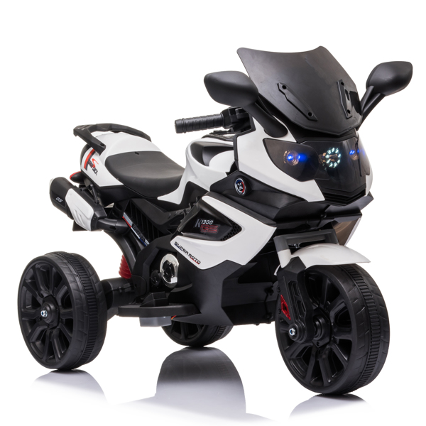 Dual Drive 12V 4.5A.h Children's Motorcycle without Remote Control White