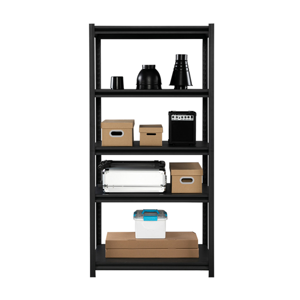 Heavy Duty Steel Frame 5-Tier Organizer with Adjustable Shelves Matt black