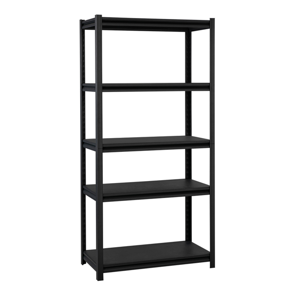 Heavy Duty Steel Frame 5-Tier Organizer with Adjustable Shelves Matt black