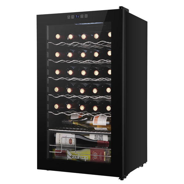 ZOKOP JC-85 115V 85W 3.0cu.ft/85l  Electronic Wine Cabinet Cold Rolled Sheet Transparent Glass Door / 16Bottle with Display Black