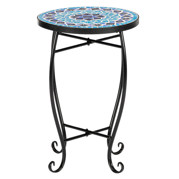 Inlaid With Diamond-Colored Sea Mosaics With Round Terrace Bistro Tables