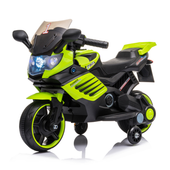 Single Drive 6V 4.5A.h Children\\'s Motorcycle without Remote Control Green