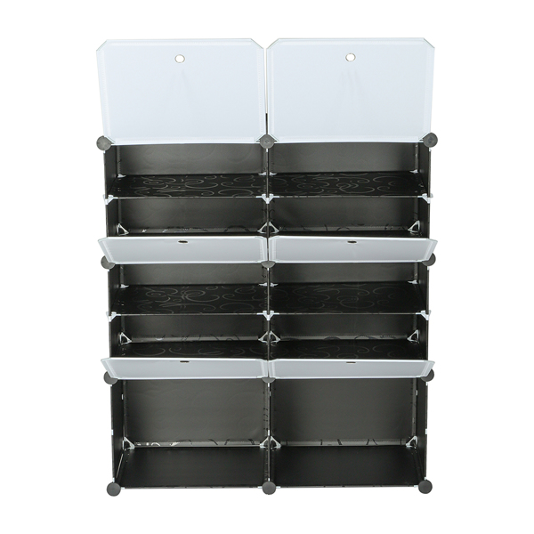 5-Tier Portable 20 Pair Shoe Rack Organizer 10 Grids Tower Shelf Storage Cabinet Stand Expandable for Heels, Boots, Slippers, Black