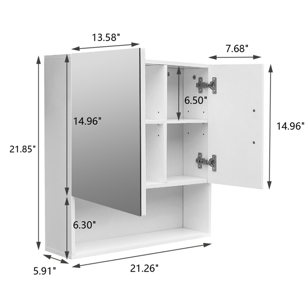 White MDF Spray Paint One Mirror Door One Wooden Door Bathroom Sink Cabinet