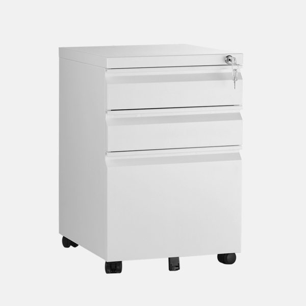 39cm Gooseneck Office File Cabinet White