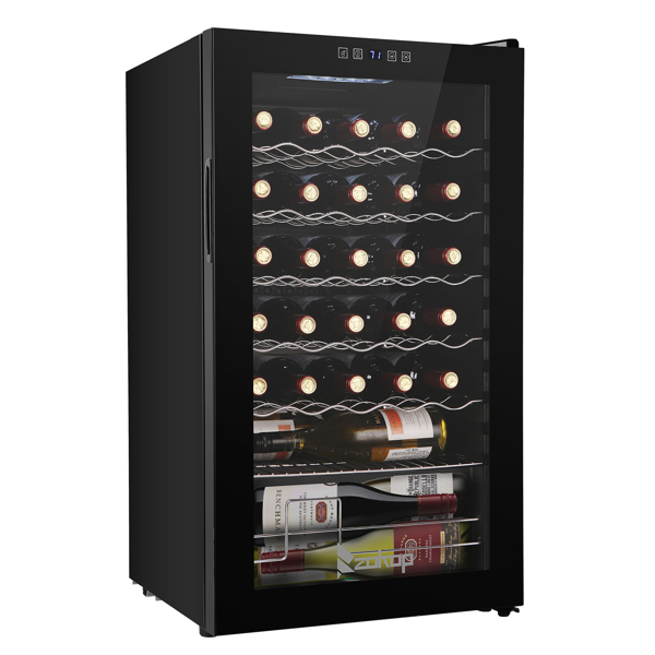 ZOKOP JC-85 115V 85W 3.0cu.ft/85l  Electronic Wine Cabinet Cold Rolled Sheet Transparent Glass Door / 16Bottle with Display Black