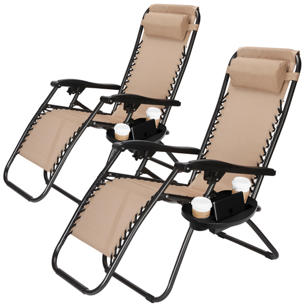 Zero Gravity Outdoor Lounge Chairs Patio Adjustable Folding Reclining Chairs Beach Chairs