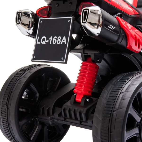 Dual Drive 12V 4.5A.h Children's Motorcycle without Remote Control Red