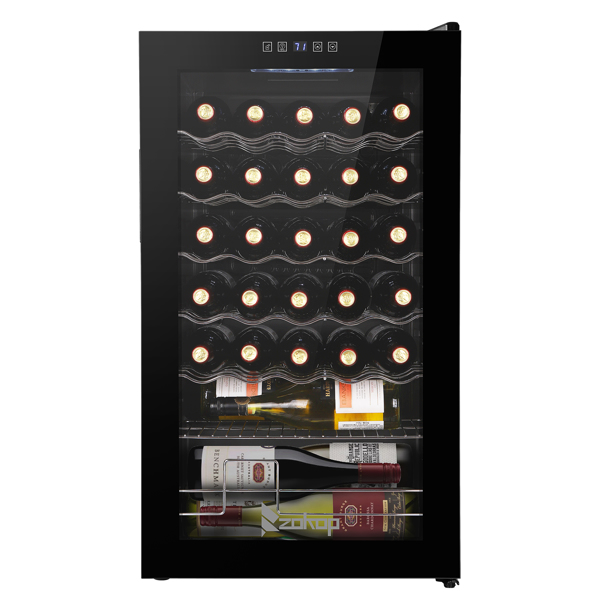 ZOKOP JC-85 115V 85W 3.0cu.ft/85l  Electronic Wine Cabinet Cold Rolled Sheet Transparent Glass Door / 16Bottle with Display Black