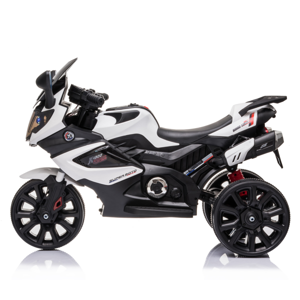 Dual Drive 12V 4.5A.h Children's Motorcycle without Remote Control White