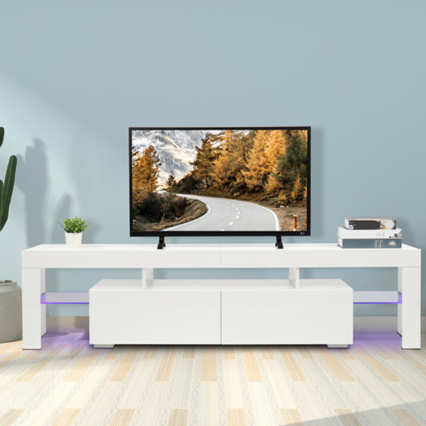 Elegant Household Decoration With LED light (Purple Light) TV Cabinet White