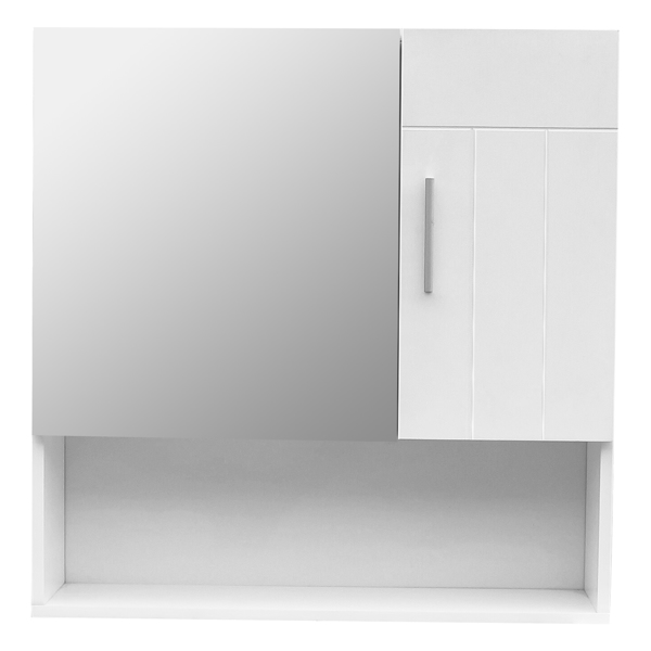 White MDF Spray Paint One Mirror Door One Wooden Door Bathroom Sink Cabinet