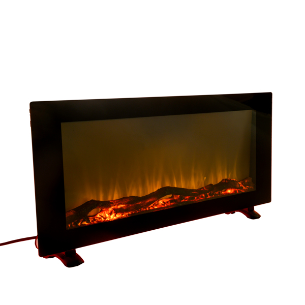 42 Inches Wall-Mounted Electronic Fireplace,10 Colors Backlight,CSA Certification,Black