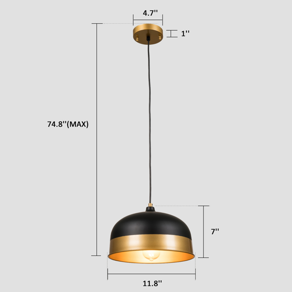 【 Circular 】 Home LED lampshade, lampshade 11.8x11.8inch, dumb black