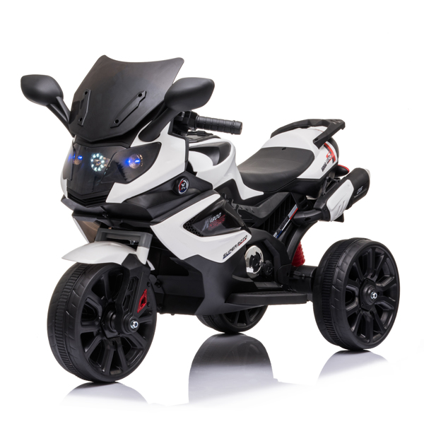 Dual Drive 12V 4.5A.h Children's Motorcycle without Remote Control White