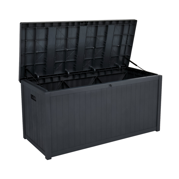 113gal 430L Outdoor Garden Plastic Storage Deck Box Chest Tools Cushions Toys Lockable Seat Waterproof