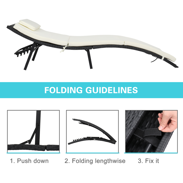 Folding Bed Three-Piece Set-Black Four Lines
