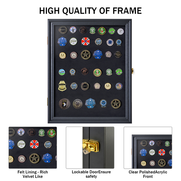 Medal and lapel pin display box support cabinet-Black